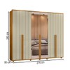 Guarda-Roupa Casal Volpi 6 Portas 6 Gavetas 100% Mdf com Espelho Flex Cumaru/Opala 177 - Madetec