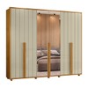 Guarda-Roupa Casal Volpi 6 Portas 6 Gavetas 100% Mdf com Espelho Flex Cumaru/Opala 177 - Madetec