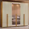 Guarda-Roupa Casal Volpi 6 Portas 6 Gavetas 100% Mdf com Espelho Flex Cumaru/Opala 177 - Madetec