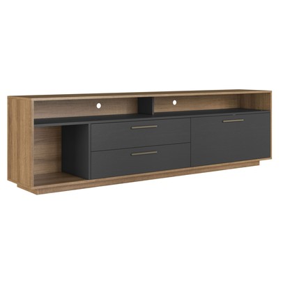 Rack para TV Até 75 Polegadas Reims 1 Porta 2 Gavetas com Led Grafite - Art In Móveis