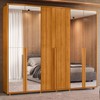 Guarda-Roupa Casal Volpi 6 Portas 6 Gavetas com Espelho 100% Mdf Cinamomo - Madetec