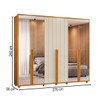 Guarda-Roupa Casal Volpi 6 Portas 6 Gavetas com Espelho 100% Mdf Cinamomo/Off White - Madetec