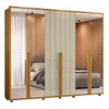 Guarda-Roupa Casal Volpi 6 Portas 6 Gavetas com Espelho 100% Mdf Cumaru/Opala - Madetec