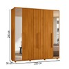 Guarda-Roupa Casal Portinari 6 Portas 4 Gavetas 100% Mdf com Espelho Cinamomo - Madetec