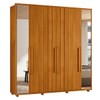 Guarda-Roupa Casal Portinari 6 Portas 4 Gavetas 100% Mdf com Espelho Cinamomo - Madetec