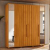 Guarda-Roupa Casal Portinari 6 Portas 4 Gavetas 100% Mdf com Espelho Cinamomo - Madetec