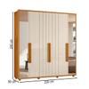 Guarda-Roupa Casal Portinari 6 Portas 4 Gavetas 100% Mdf com Espelho Cinamomo/Off White - Madetec