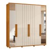 Guarda-Roupa Casal Portinari 6 Portas 4 Gavetas 100% Mdf com Espelho Cinamomo/Off White - Madetec