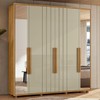Guarda-Roupa Casal Portinari 6 Portas 4 Gavetas 100% Mdf com Espelho Cumaru/Opala - Madetec