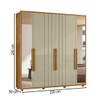 Guarda-Roupa Casal Portinari 6 Portas 4 Gavetas 100% Mdf com Espelho Cumaru/Opala - Madetec
