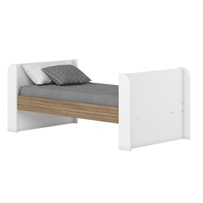 Quarto de Bebê Completo Aconchego 4 Portas 2 Gavetas com Vidro Branco/Jequitibá - Henn