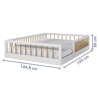 Cama Montessoriana Casal Ana Branco Madeirado - Tigus