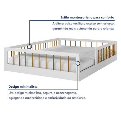 Cama Montessoriana Casal Ana Branco Madeirado - Tigus