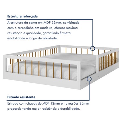 Cama Montessoriana Casal Ana Branco Madeirado - Tigus