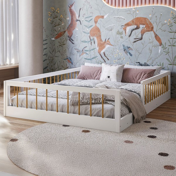Cama Montessoriana Casal Ana Branco Madeirado - Tigus