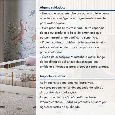 Cama Montessoriana Casal Ana Branco Madeirado - Tigus