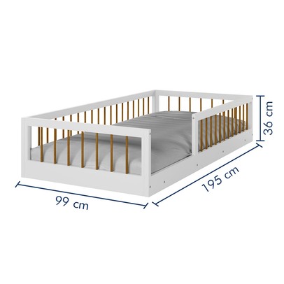 Cama Infantil Montessoriana Ana Branco Madeirado - Tigus
