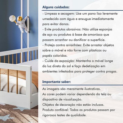 Cama Infantil Montessoriana Ana Branco Madeirado - Tigus
