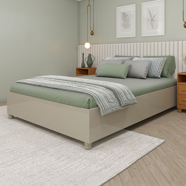 Base de Cama Box Casal Alasca Off White - Pnr Móveis