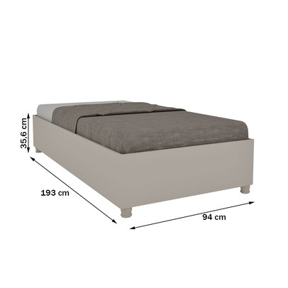 Cama Box Solteiro Alasca Off White - Pnr Móveis