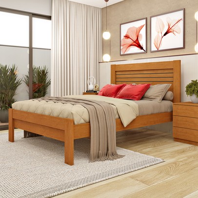 Cama de Casal Coral Cinamono - Pnr Móveis
