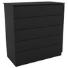 Cômoda Dona Premium 5 Gavetas Preto Fosco - Pnr Móveis