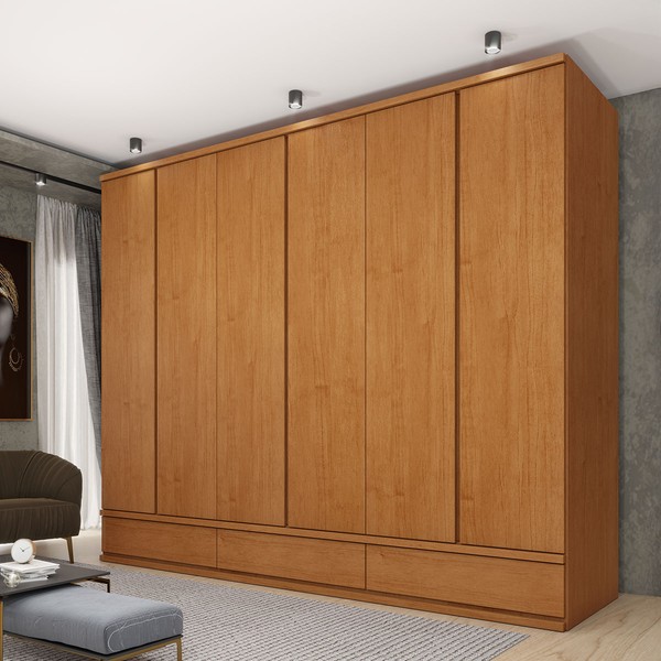 Guarda-Roupa Casal Epic 6 Portas 9 Gavetas Cinamomo - Pnr Móveis