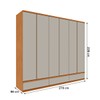 Guarda-Roupa Casal Epic 6 Portas 9 Gavetas Cinamomo/Off White - Pnr Móveis