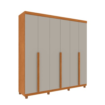 Guarda-Roupa Casal Toulon 6 Portas 4 Gavetas Cinamomo/Off White - Pnr Móveis