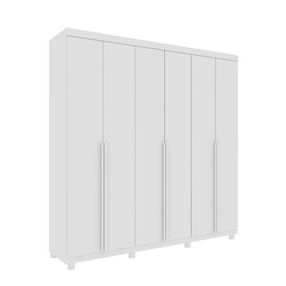 Guarda-Roupa Casal Toulon 6 Portas 4 Gavetas Neve - Pnr Móveis