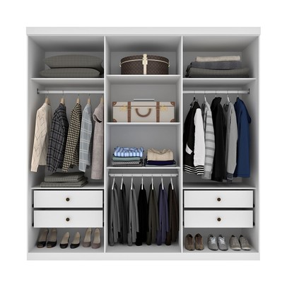 Guarda-Roupa Casal Toulon 6 Portas 4 Gavetas Neve - Pnr Móveis