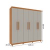 Guarda-Roupa Casal Nantes 6 Portas 4 Gavetas Cinamomo/Off White - Pnr Móveis