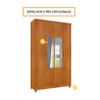 Guarda-Roupa Solteiro Brighton 4 Portas 2 Gavetas com Espelho Cinamomo - Pnr Móveis