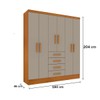 Guarda-Roupa Solteiro Pellgrino 6 Portas Cinamomo/Off White - Pnr Móveis