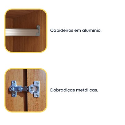 Guarda-Roupa Solteiro Terrarossa 4 Portas 2 Gavetas Cinamomo - Pnr Móveis