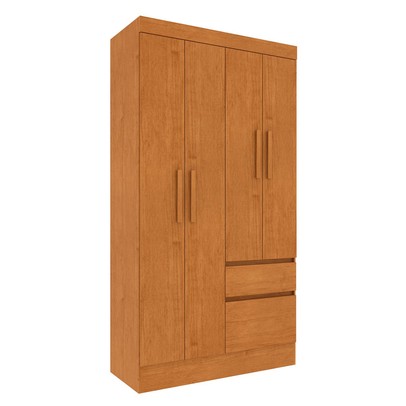 Guarda-Roupa Solteiro Terrarossa 4 Portas 2 Gavetas Cinamomo - Pnr Móveis