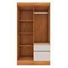 Guarda-Roupa Solteiro Terrarossa 4 Portas 2 Gavetas Cinamomo/Off White - Pnr Móveis