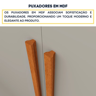 Guarda-Roupa Solteiro Terrarossa 4 Portas 2 Gavetas Cinamomo/Off White - Pnr Móveis