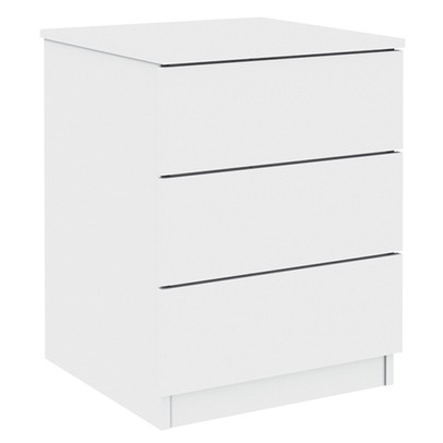 Mesa de Cabeceira Sarentino 3 Gavetas Neve - Pnr Móveis