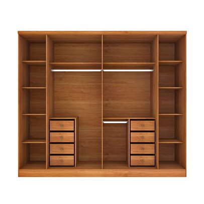 Guarda-Roupa Casal Mirante 6 Portas 8 Gavetas Cinamomo - Pnr Móveis