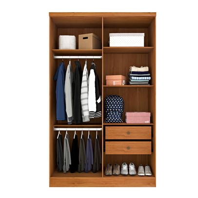 Guarda-Roupa Solteiro Liverpool 4 Portas 2 Gavetas Cinamomo - Pnr Móveis