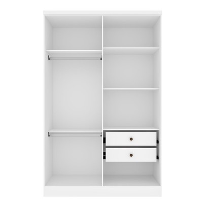 Guarda-Roupa Solteiro Liverpool 4 Portas 2 Gavetas Neve - Pnr Móveis