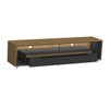Rack para TV Até 65 Polegadas Loop 2 Gavetas com Vidro e Led Cedro/Preto - Olivar Móveis