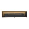Rack para TV Até 65 Polegadas Loop 2 Gavetas com Vidro e Led Cedro/Preto - Olivar Móveis