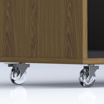 Rack para TV Até 65 Polegadas Loop 2 Gavetas com Vidro e Led Cedro/Preto - Olivar Móveis