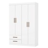 Guarda-Roupa Solteiro Genova 4 Portas 2 Gavetas Branco - Carioca Móveis