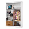 Guarda-Roupa Solteiro Genova 4 Portas 2 Gavetas Branco/Cinamomo - Carioca Móveis