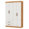 Guarda-Roupa Solteiro Genova 4 Portas 2 Gavetas Cinamomo/Off White - Carioca Móveis
