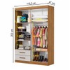 Guarda-Roupa Solteiro Genova 4 Portas 2 Gavetas Cinamomo/Off White - Carioca Móveis