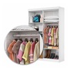 Guarda-Roupa Solteiro Genova 4 Portas 2 Gavetas com Espelho Branco/Cinamomo - Carioca Móveis